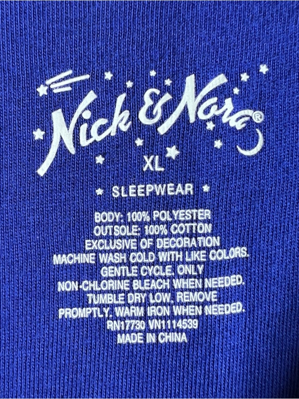 Nick & Nora Sleepwear Women’s Blue One Piece Pajamas Sock Monkey Footed XL Retro - Picture 8 of 11